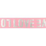 Elastic band 40mm Love pink / silver