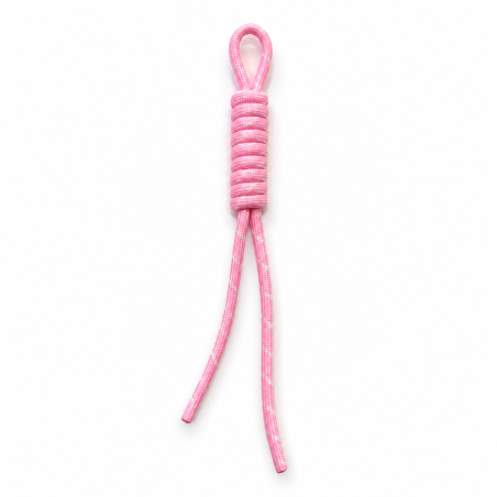 Cordon à breloques - Torsadé rose/blanc