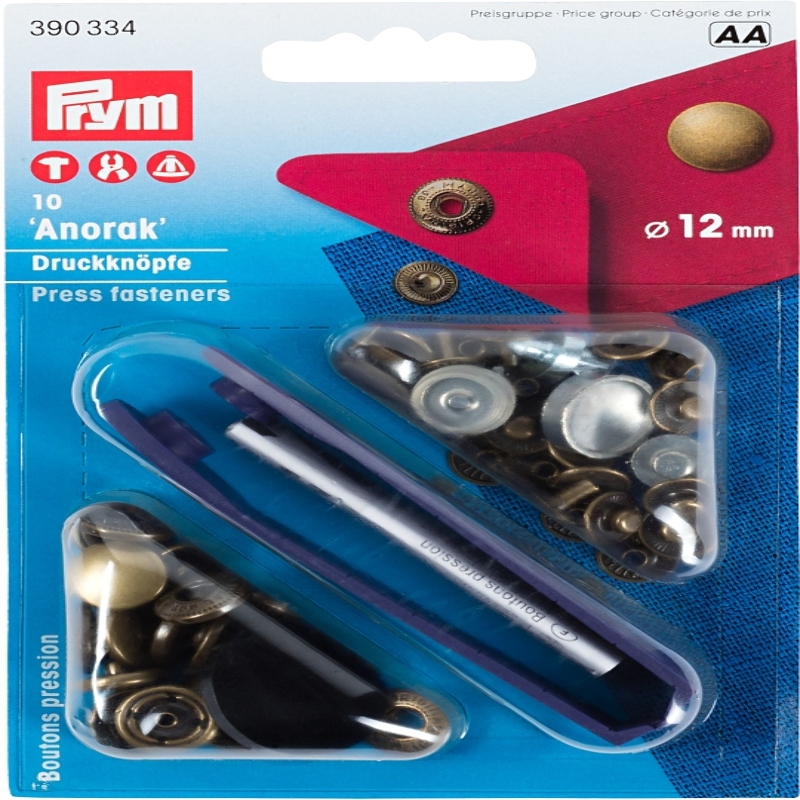 Prym Anorak Druckknopf 12mm altmessing (334)