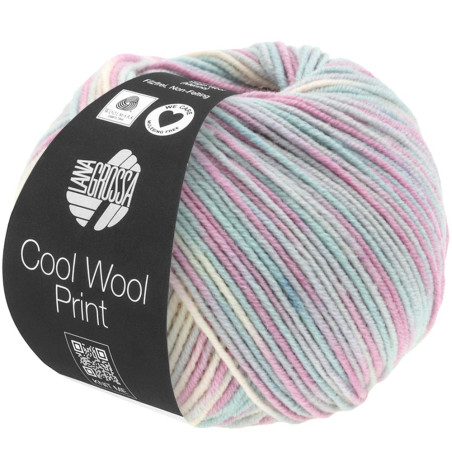 Lana Grossa - Cool Wool Print hellgrau/mint/flieder (792)