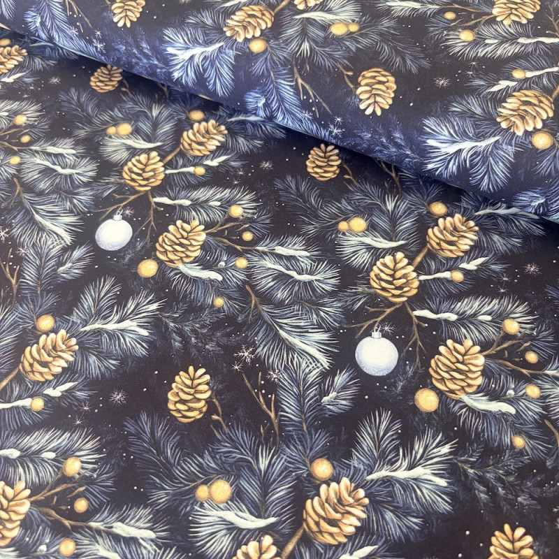 Cotton - pine cone dark blue Cotton - pine cone dark blue
