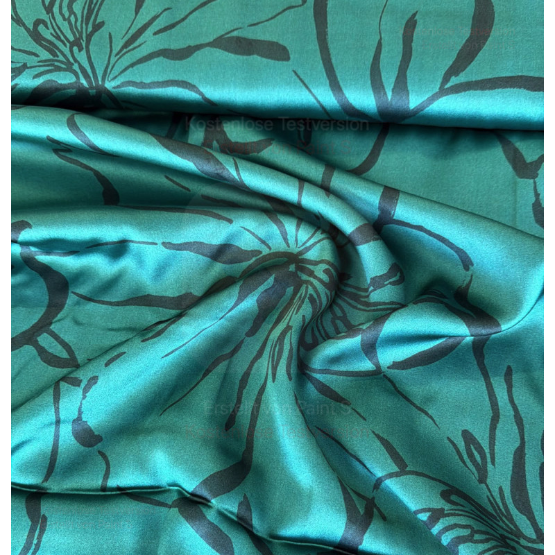 viscose - satin - Hibiscus emerald viscose - satin - Hibiscus emerald