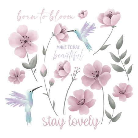 Rub-Ons - Mrs Mint Design - Kolibri Blumen