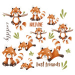 Rub-On's - Mrs Mint Design - Red Panda Rub-On's - Mrs Mint Design - Red Panda