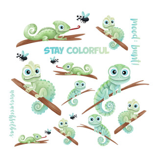 Rub-Ons - Mrs Mint Design - Caméléon