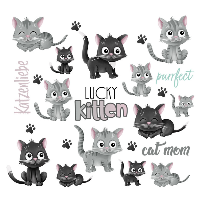 Rub-On's - Mrs Mint Design - Katzen Rub-On's - Mrs Mint Design - Katzen