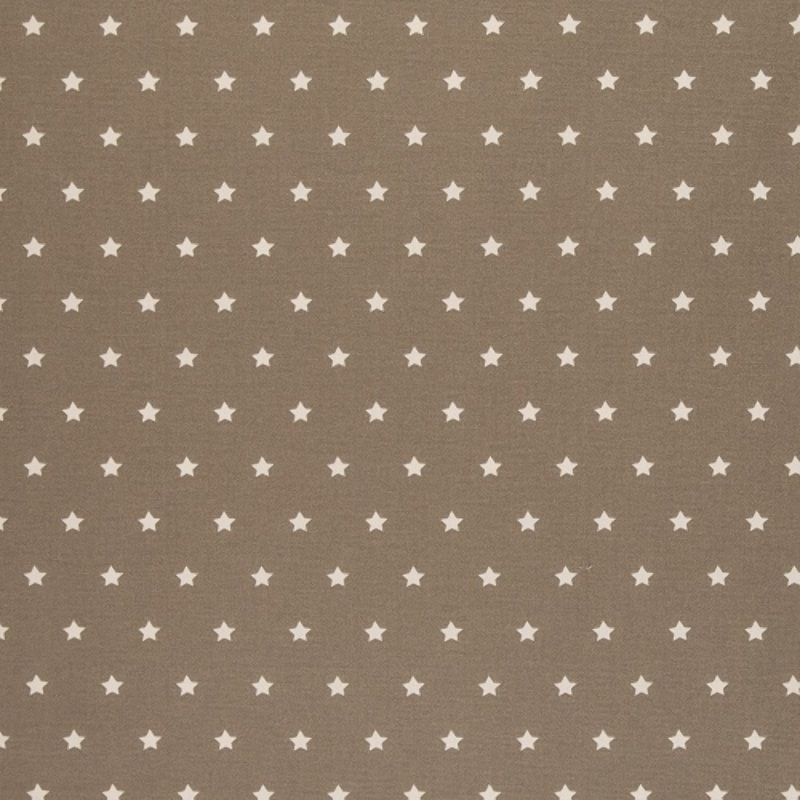 tissu enduite acrylique - Meluna étoile taupe