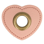 Patchs à œillets - cœur rose / bronze