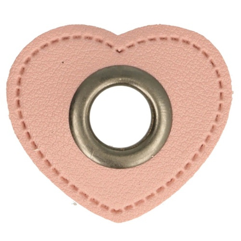 Eyelet Patches - Heart pink / gunmetal