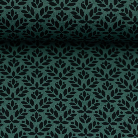 Cotton - Eleonora leafy branches khaki