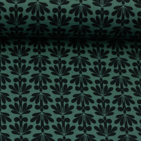 Baumwolle - Eleonora Blütenzweige khaki