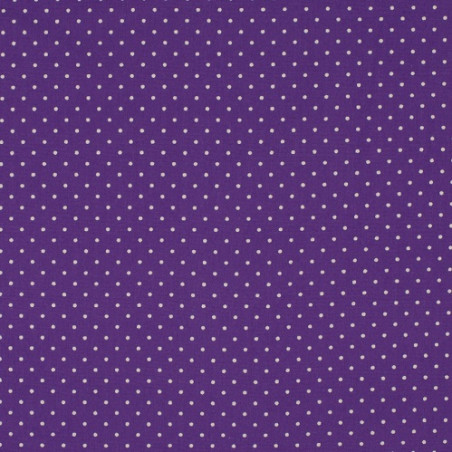 Coton - pois violet/blanc