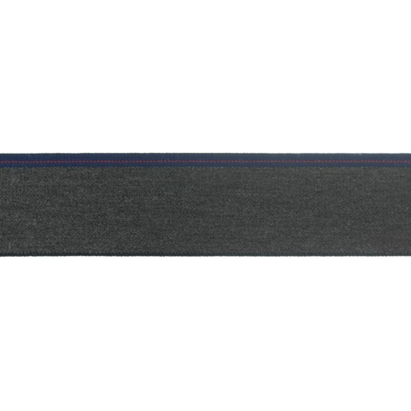 Bande élastique 40 mm mélange anthracite/ denim