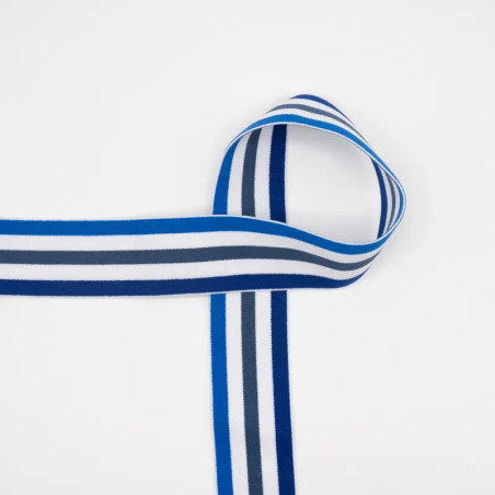 Gummiband 40mm Stripe blau