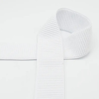 Rib-Gummiband 50mm weiss