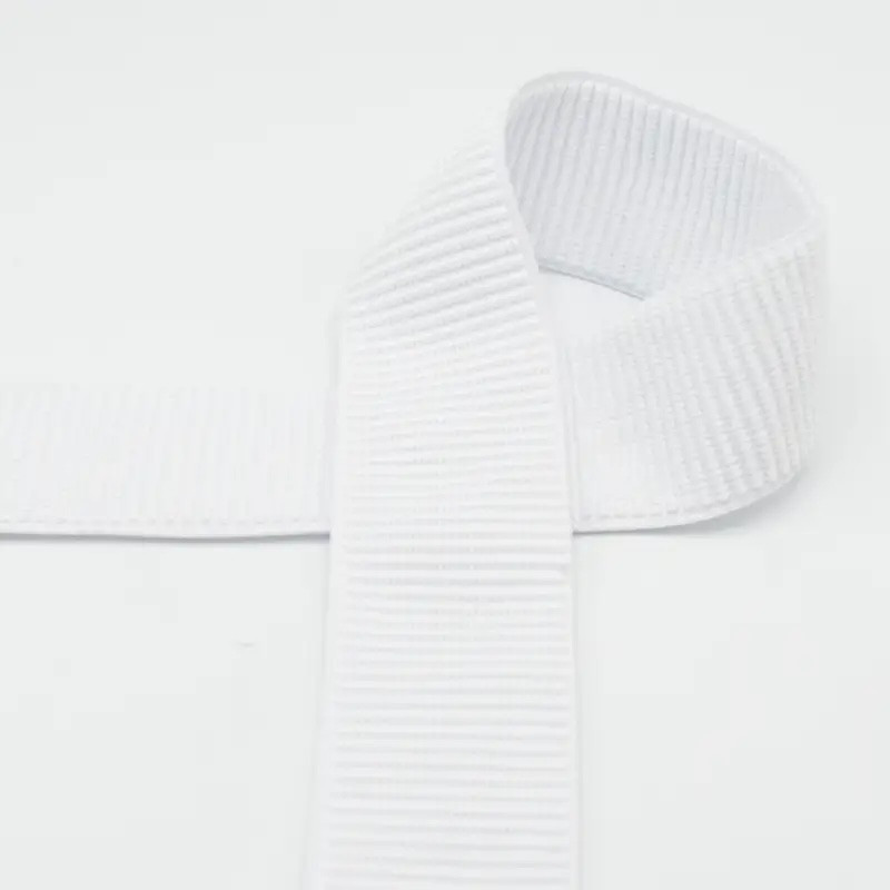 Rib-Gummiband 50mm weiss