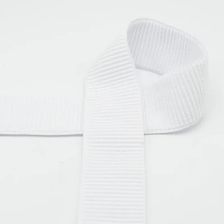 Rib-Gummiband 50mm weiss
