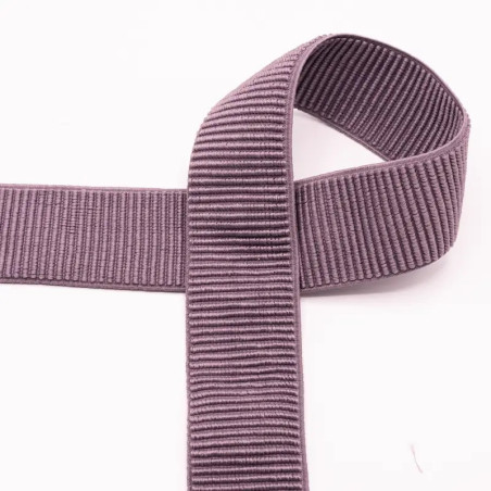 Bande élastique côtelée 50 mm mauve