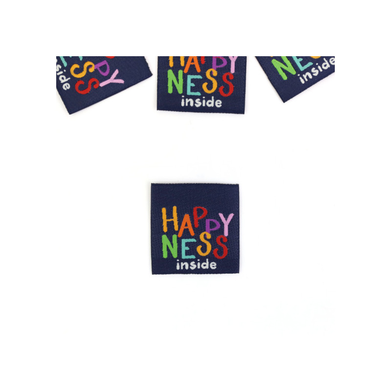 Woven Label - Happyness inside navy Woven Label - Happyness inside navy