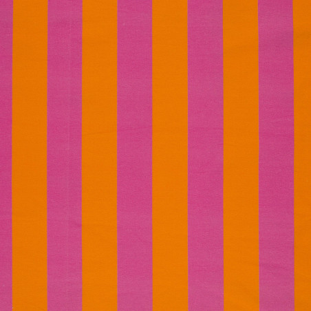 French Terry - Blockstreifen orange/pink