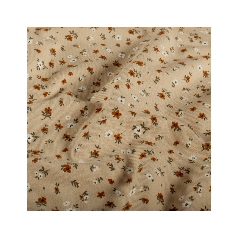 Jersey - Mini floral print, beige