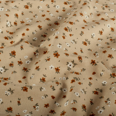jersey - Mini imprimé floral, beige