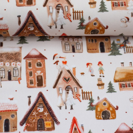 Cotton - Weihnachtsdorf weiss