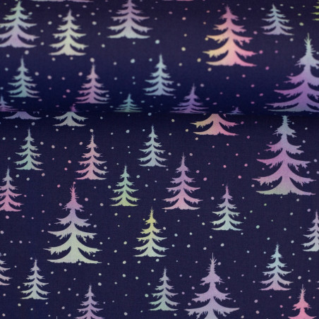 Cotton - Rainbow fir navy