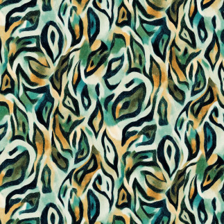 Jersey viscose - Vert tigre/ocre