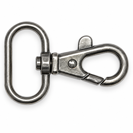 Karabiner 25mm altsilber