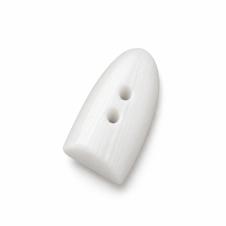 Designer button - white 11 x 18mm