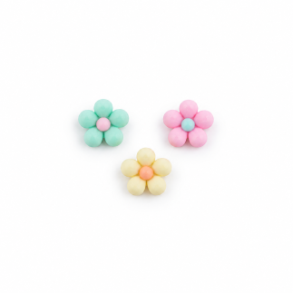 3D flower shank button, 14mm