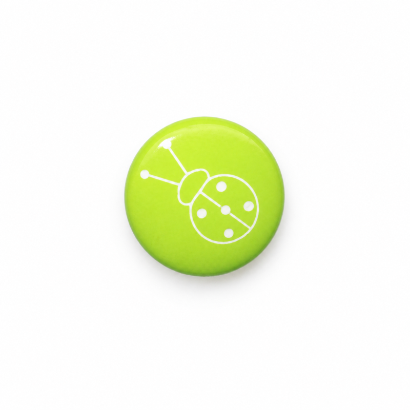 Button - Ladybug lime