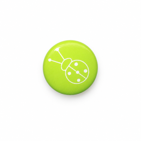 Button - Ladybug lime