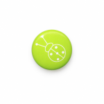 Button - Ladybug lime