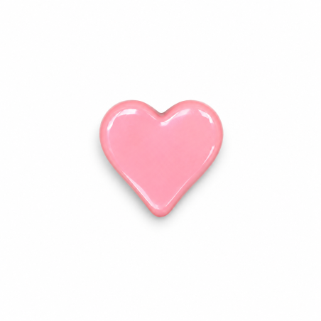 Bouton - Coeur rose
