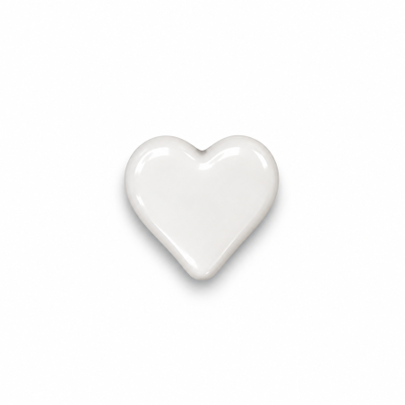 Bouton - Coeur blanc