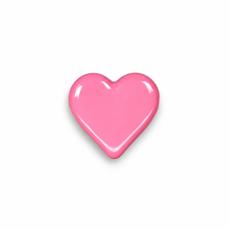 Button - Heart light pink