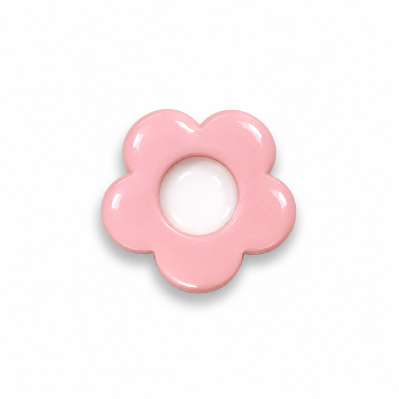 Knopf - Blümchen rosa