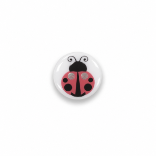 Button - Ladybug white