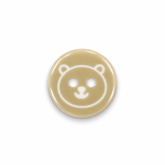 2-hole button - bear beige