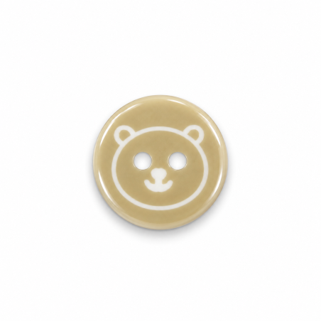 2-hole button - bear beige
