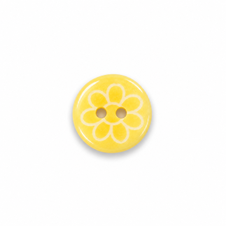 Button 12mm - flower yellow