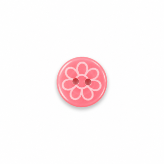 Button 12mm - pink flowers