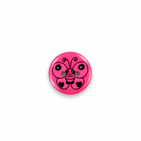 Button 15mm - butterfly pink