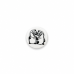 Button 15mm - penguin pair white Button 15mm - penguin pair white