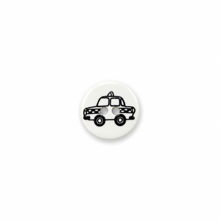 Button 15mm - Car white