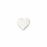 Button - Heart white 23mm