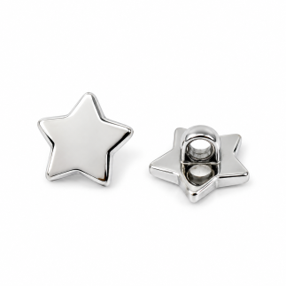 Eyelet button - star metallic silver