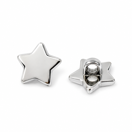 Eyelet button - star metallic silver